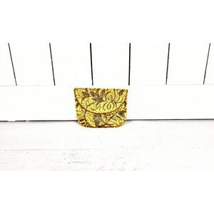 Vintage gold floral beaded small clutch bag/beaded evening clutch purse/clutch